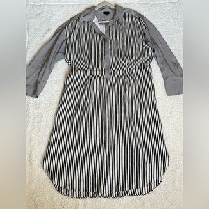Who What Wear Black and White Striped Long Sleeve Dress